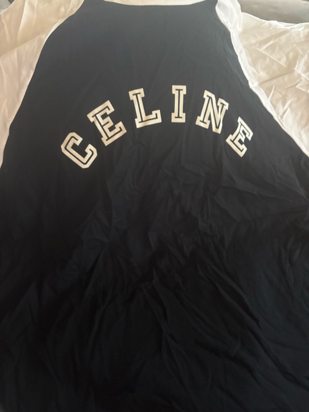 Celine Black and White Baseball-Style Tee Size XL - Picture 7 of 11